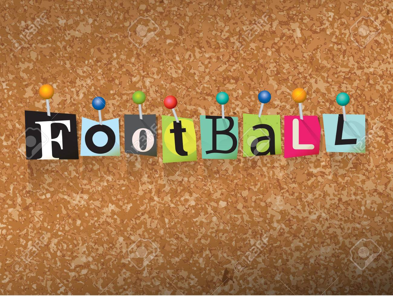 Football Concept Pinned Letters Illustration